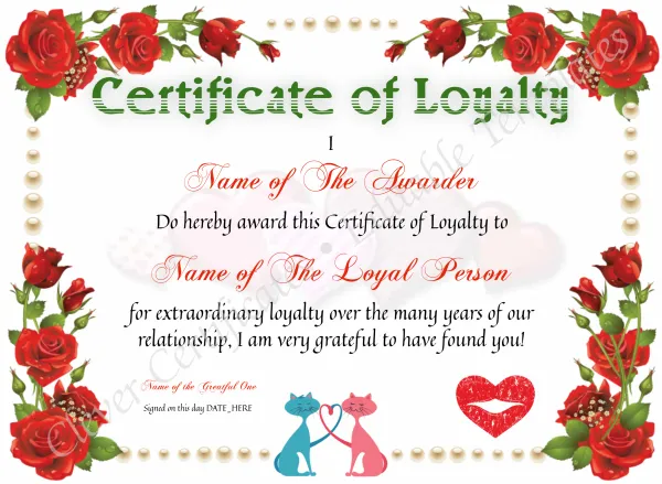 Loyalty Certificate