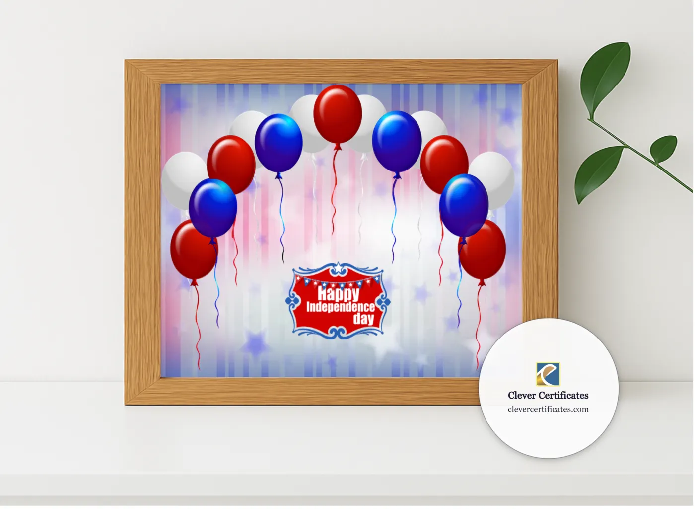 Realistic mockup featuring Independence Day displayed within a modern frame, set against a minimalistic background.