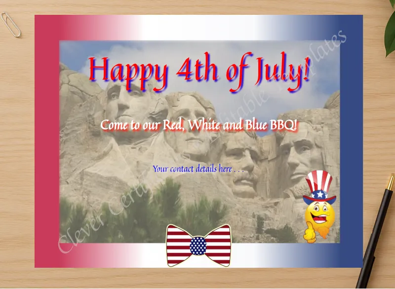 Professional preview of 4th Of July BBQ certificate on high-quality stationery paper, ideal for showcasing the final look.