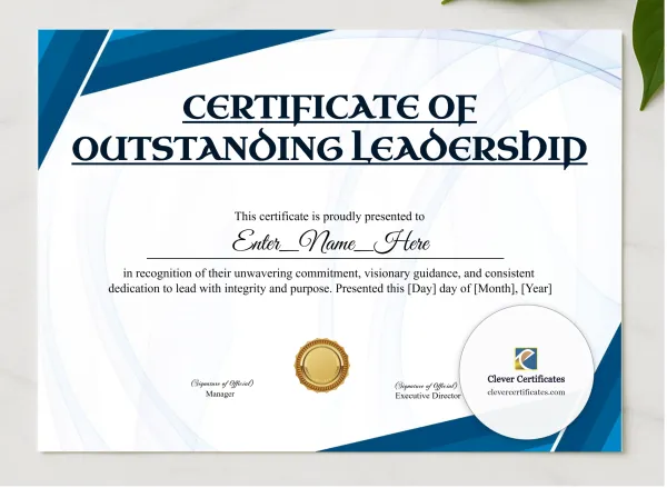 Leadership Award Classic Gold Landscape presented in a sleek wooden frame, elegantly arranged on a stylish table.