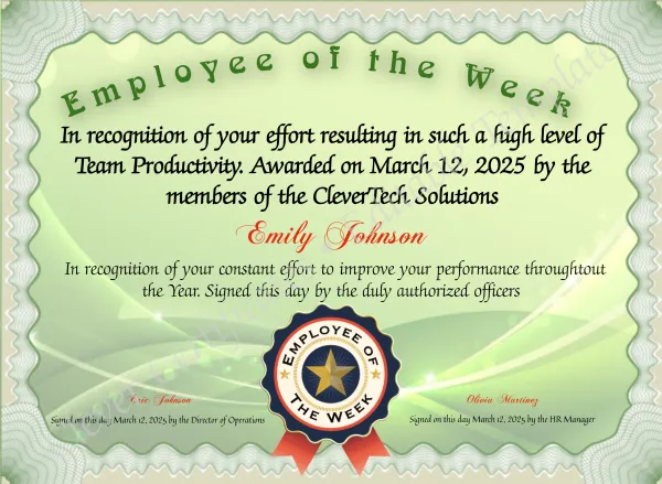 Employee Of The Week