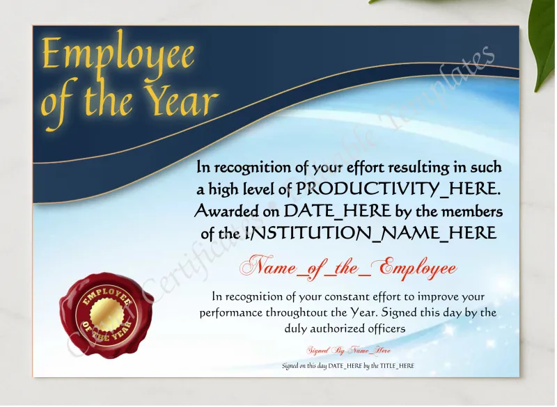 Employee Of The Year 2 presented in a sleek wooden frame, elegantly arranged on a stylish table.