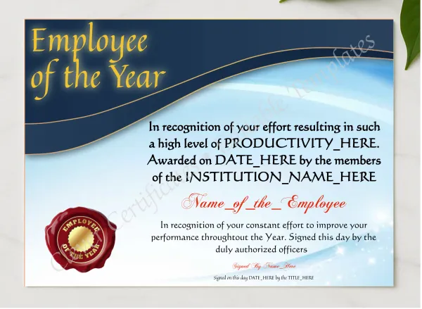 Employee Of The Year 2 presented in a sleek wooden frame, elegantly arranged on a stylish table.