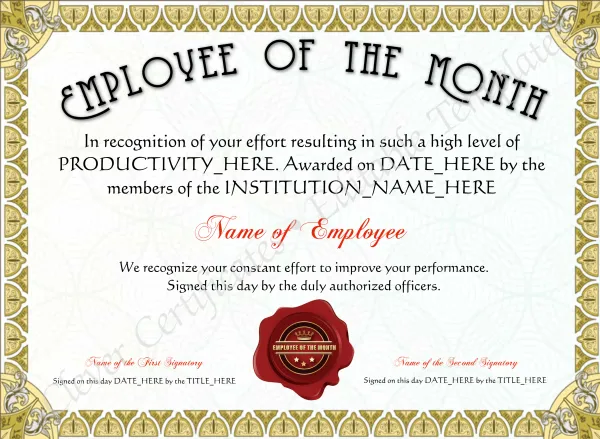 Employee Of The Month Award