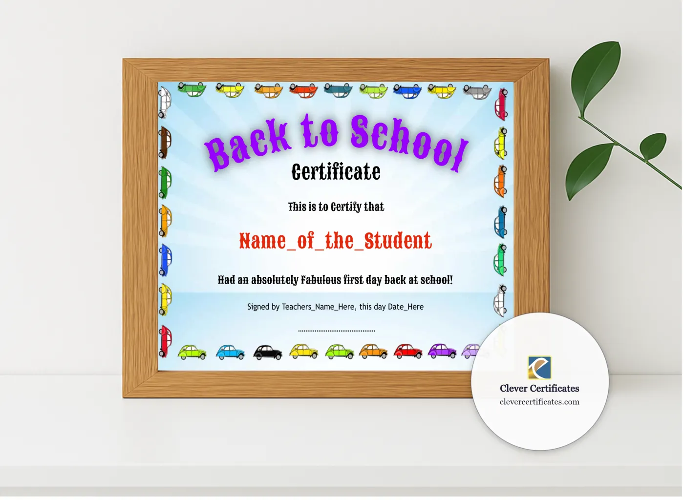 Realistic mockup featuring Back To School displayed within a modern frame, set against a minimalistic background.