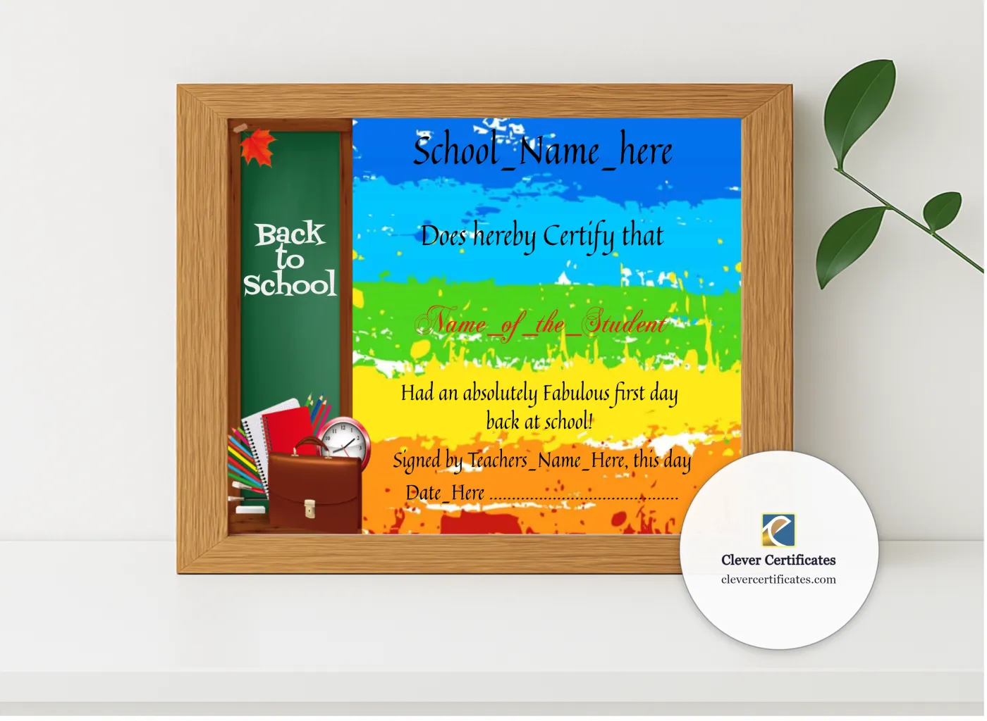 Realistic mockup featuring Back To School 2 displayed within a modern frame, set against a minimalistic background.