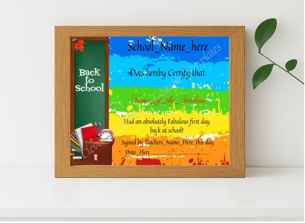 Realistic mockup featuring Back To School 2 displayed within a modern frame, set against a minimalistic background.