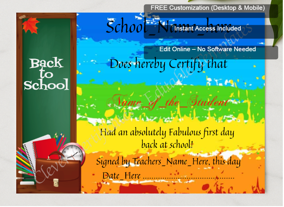 Framed preview featuring Free Editor badge stack for Back To School 2