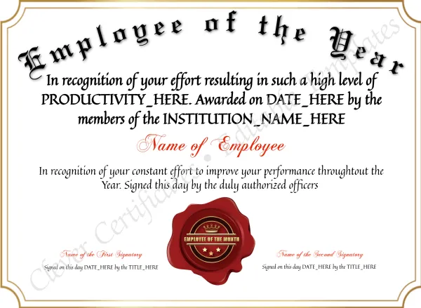 Employee Of The Year Award