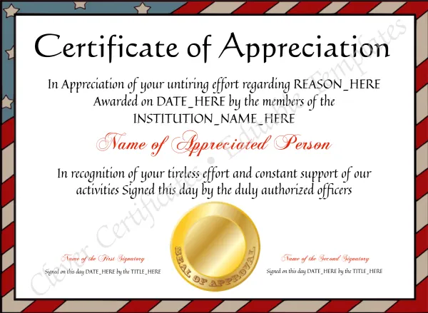 Certificate Of Appreciation 6
