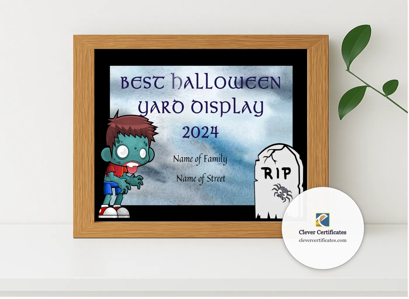Realistic mockup featuring Best Halloween Yard Display displayed within a modern frame, set against a minimalistic background.