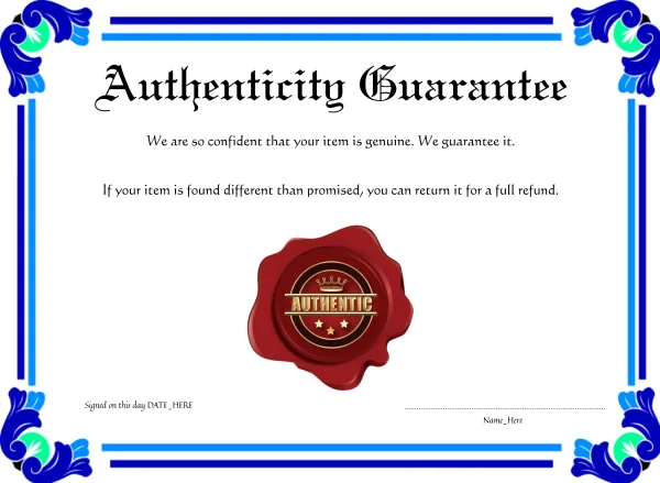 Authenticity Guarantee