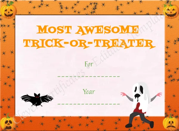 Best Trick Or Treater Award
