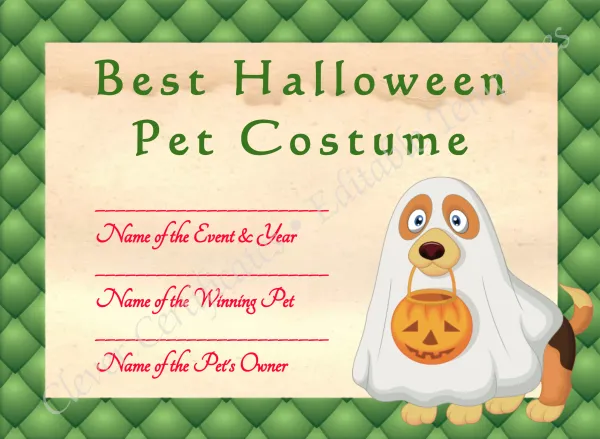 Halloween Pet Costume Award