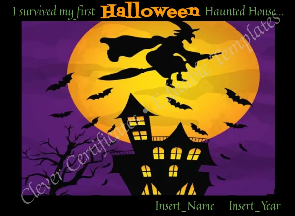 First Haunted House Certificate
