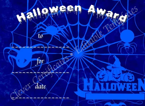 Halloween Award 2 Certificate