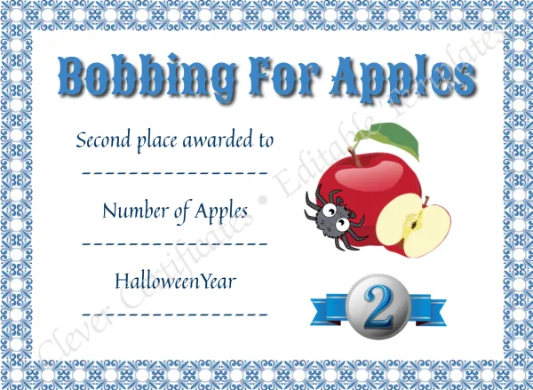 Apple Bobbing Certificate 2