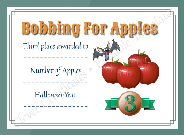 Apple Bobbing Certificate 3