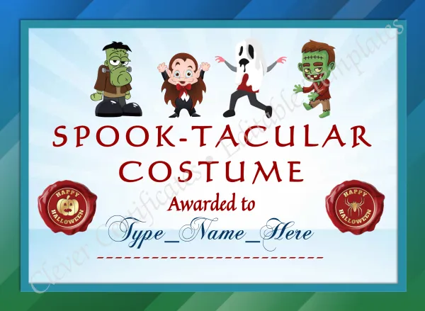 Spooktacular Costume Award