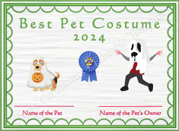 Halloween Pet Costume 2 Award
