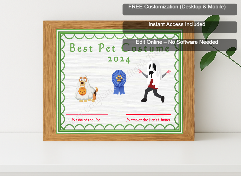 Premium mockup with Free Editor badge stack for Halloween Pet Costume 2 Award
