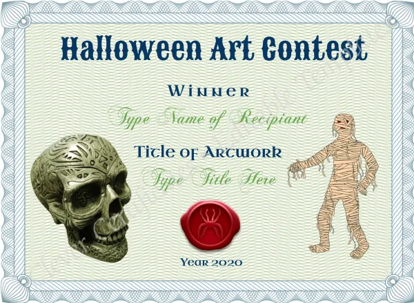 Halloween Art Contest Award
