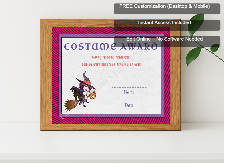 Premium mockup with Free Editor badge stack for Best Costume Award 1