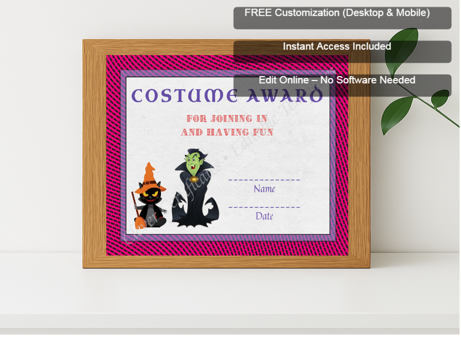 Premium mockup with Free Editor badge stack for Best Costume Award 6