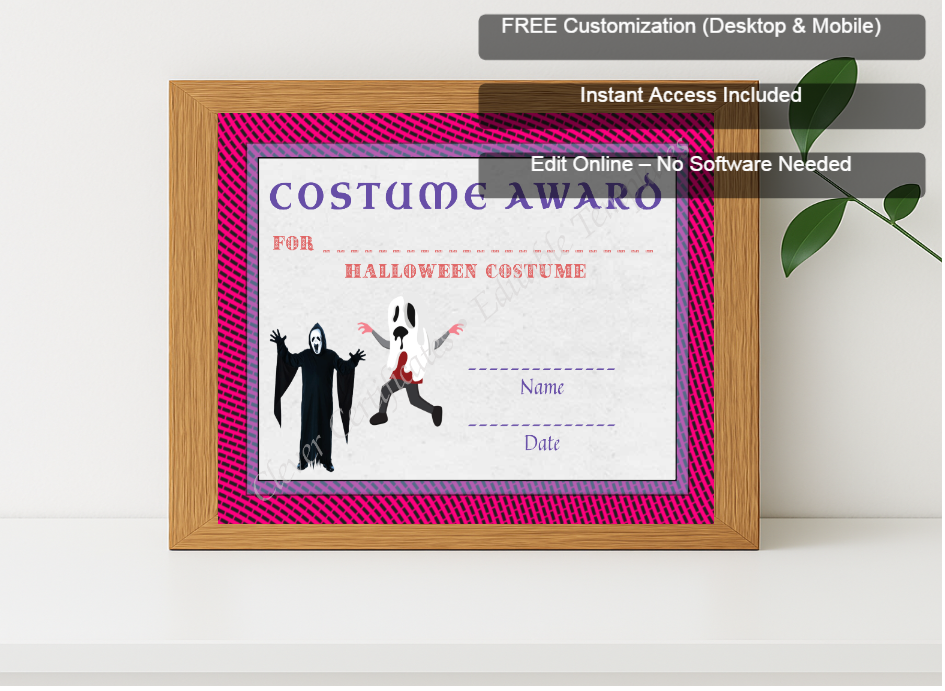 Premium mockup with Free Editor badge stack for Best Costume Award 7