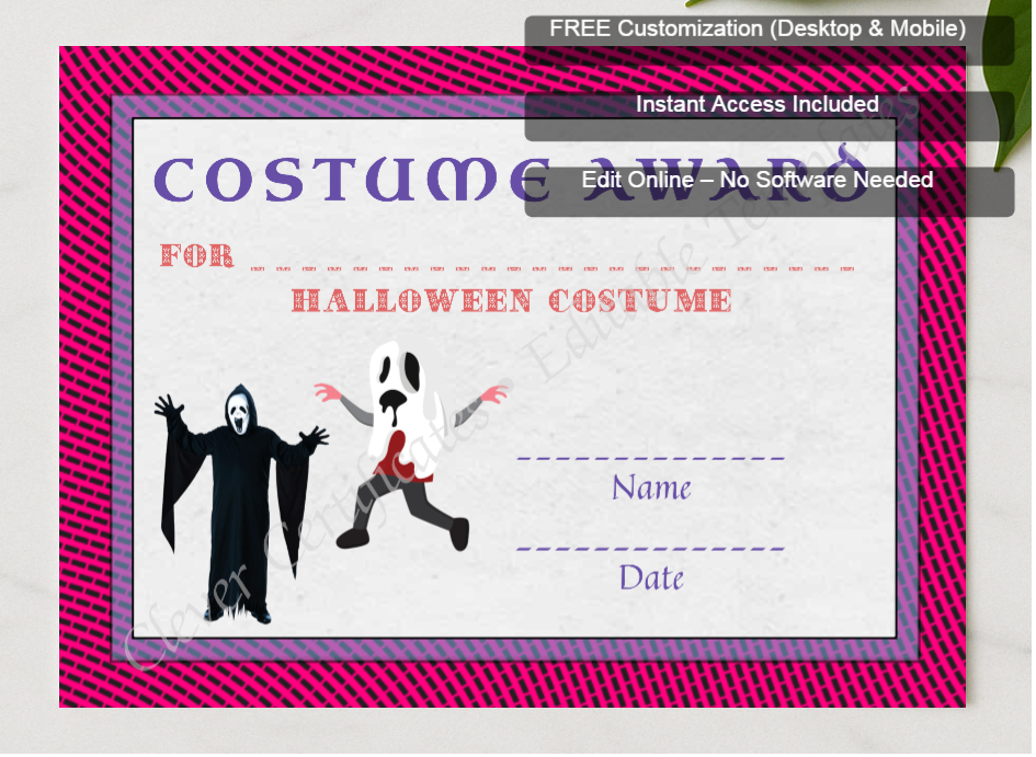 Framed preview featuring Free Editor badge stack for Best Costume Award 7