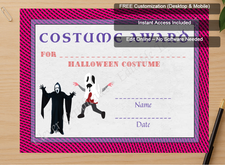 Zoomed preview with Free Editor badge stack for Best Costume Award 7
