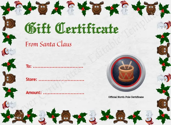 Christmas Gift Certificate 3