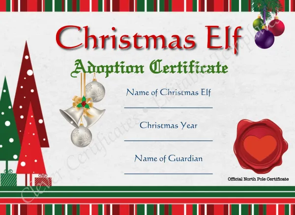 Elf Adoption Certificate