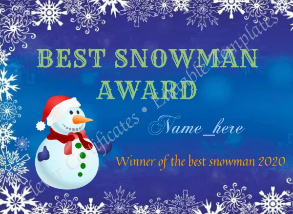 Best Snowman Award