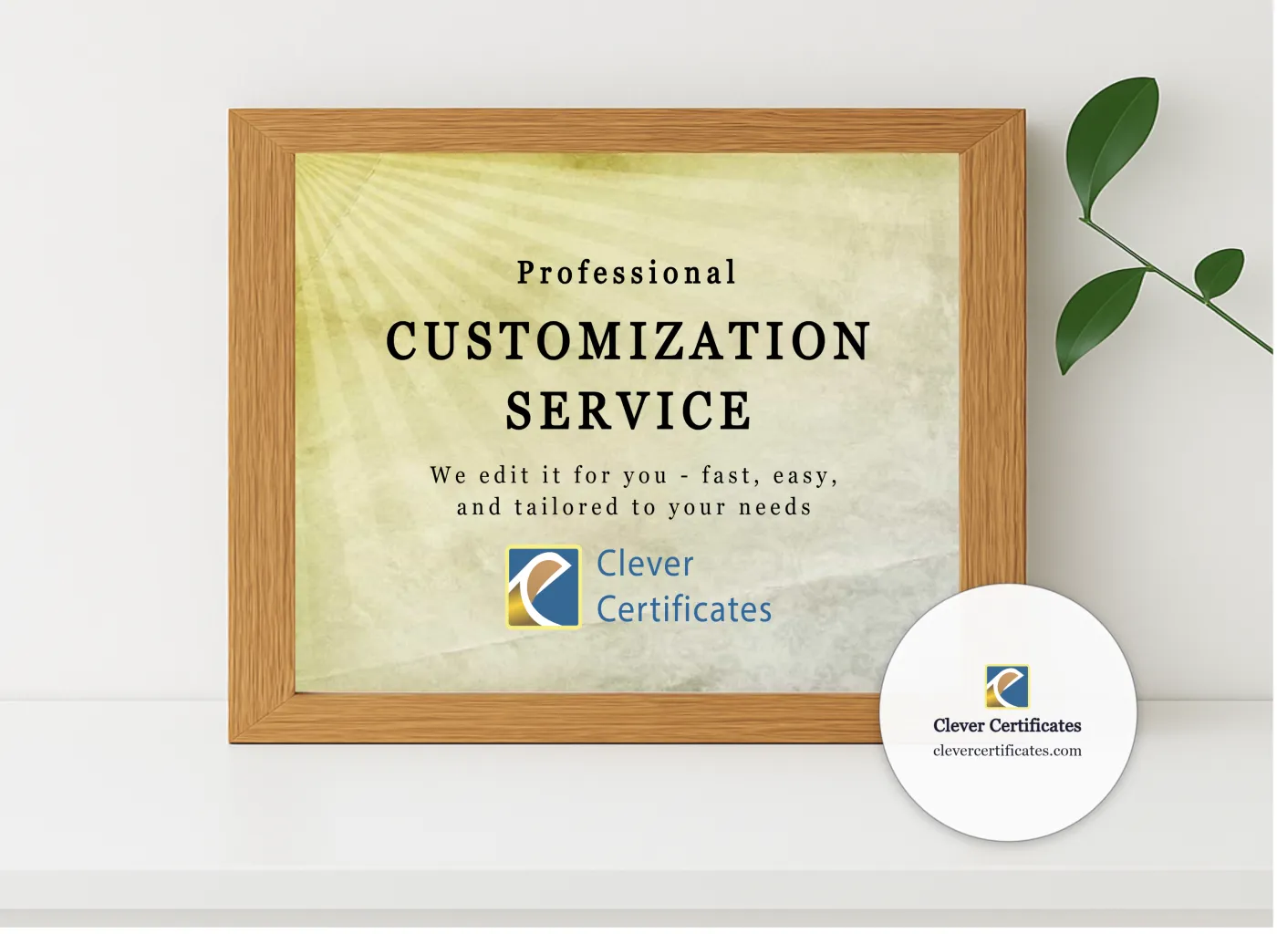 Realistic mockup featuring Editing Services Template Customization Add On displayed within a modern frame, set against a minimalistic background.