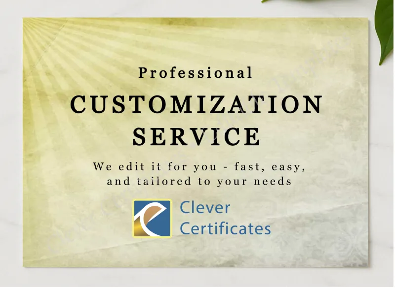 Editing Services Template Customization Add On presented in a sleek wooden frame, elegantly arranged on a stylish table.