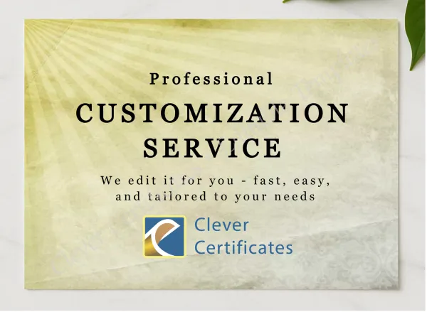 Editing Services Template Customization Add On presented in a sleek wooden frame, elegantly arranged on a stylish table.