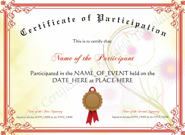 Certificate Of Participation