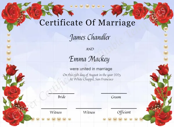 Usa Marriage Certificate