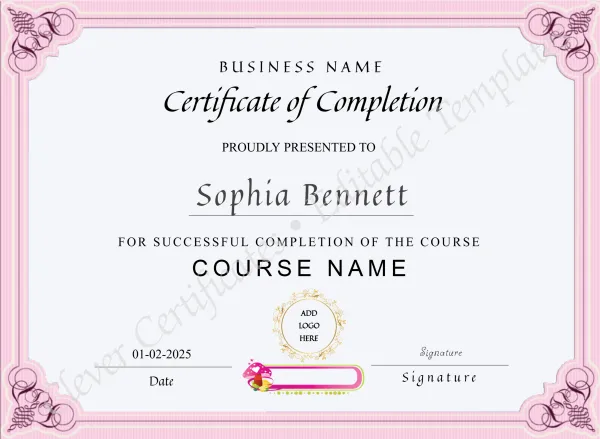 Makeup Artist Course Completion Certificate