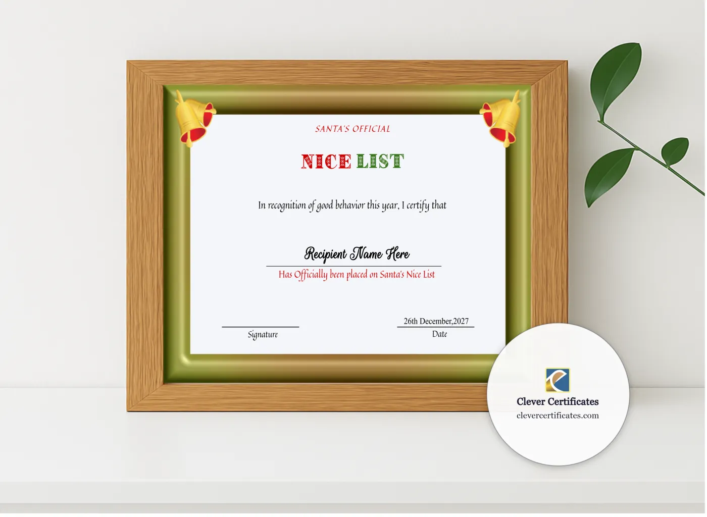 Realistic mockup featuring Printable Christmas Party Invitation Card displayed within a modern frame, set against a minimalistic background.