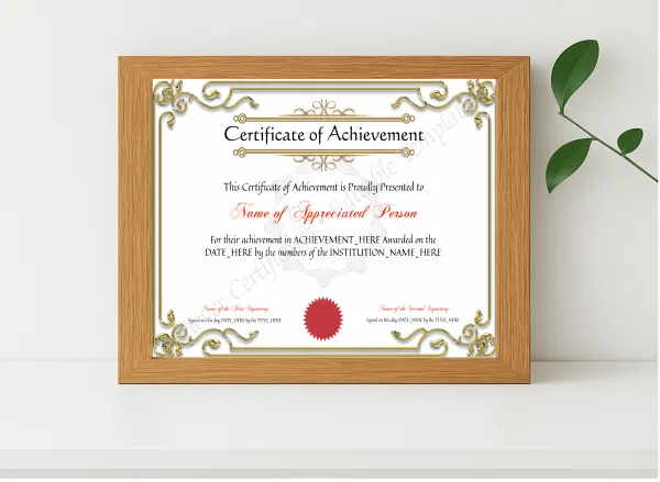 Realistic mockup featuring Recognition Leadership Award displayed within a modern frame, set against a minimalistic background.