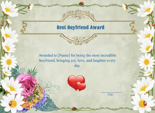 PRINTABLE BEST BOYFRIEND AWARD