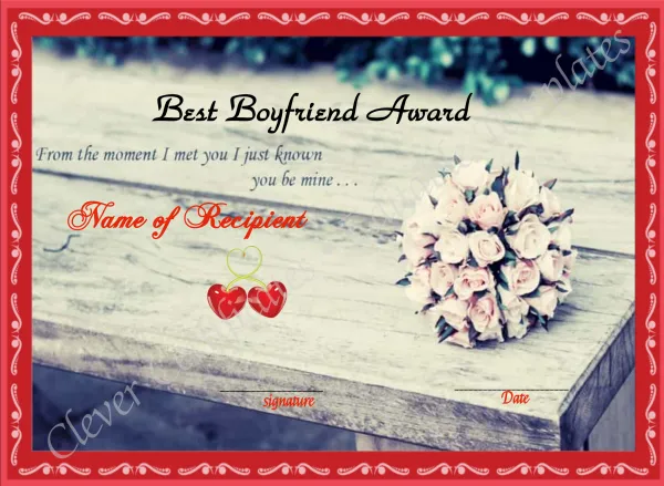 Best Bf Award Template