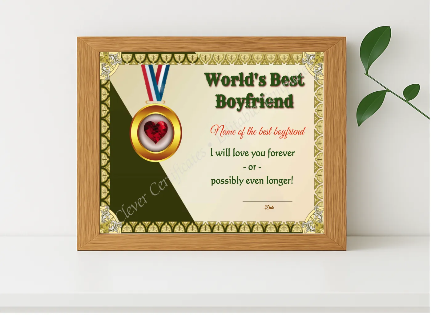 Realistic mockup featuring World Best Bf displayed within a modern frame, set against a minimalistic background.