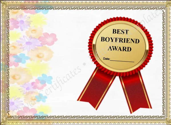 Best Boyfriend Award Template