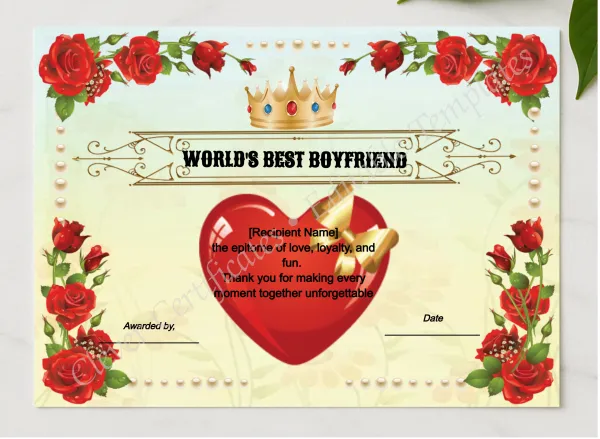Worlds Best Boyfriend Ever presented in a sleek wooden frame, elegantly arranged on a stylish table.