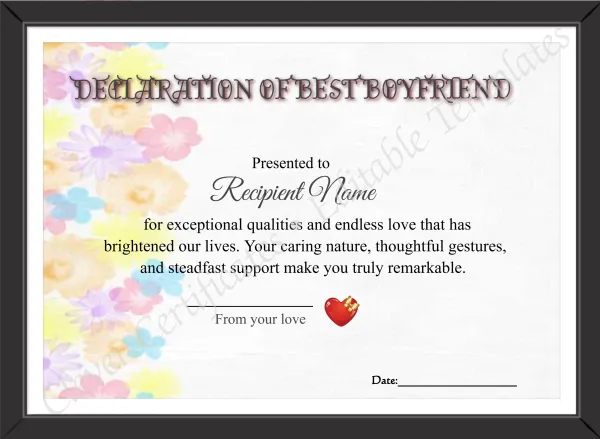 Best Boyfriend Declaration