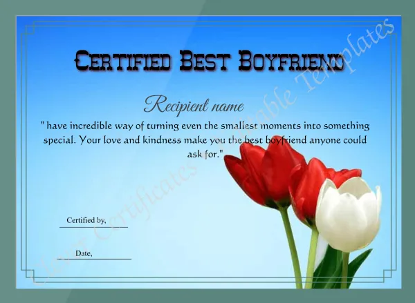 Editable Best Boyfriend Template