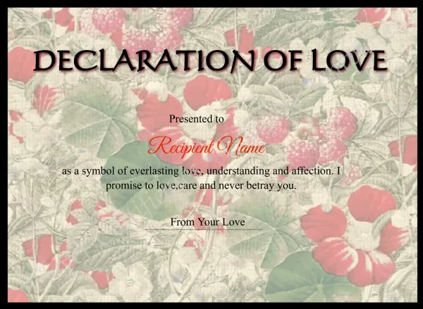 Love Certificate